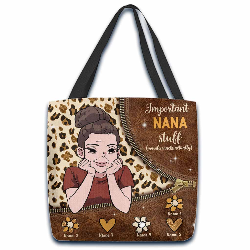 Important Nana Stuff - Personalized Mother's Day Tote Bag