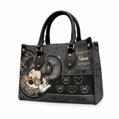 Important Nana Stuff - Personalized Mother's Day Grandma Leather Handbag