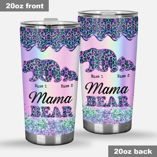 Mama Bear - Personalized Mother's Day Tumbler With 3D Pattern Print