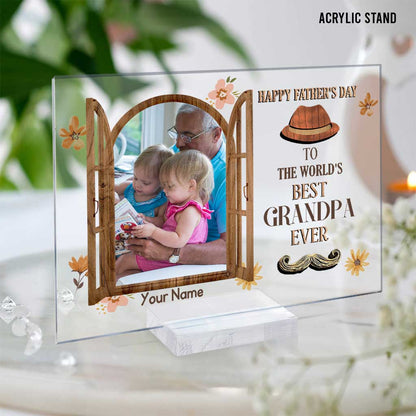 Best Grandpa Ever - Personalized Father's Day Transparent Acrylic Plaque