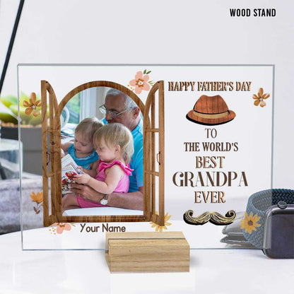 Best Grandpa Ever - Personalized Father's Day Transparent Acrylic Plaque