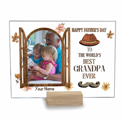 Best Grandpa Ever - Personalized Father's Day Transparent Acrylic Plaque