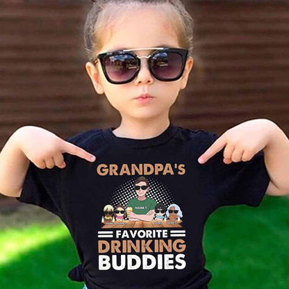 Grandpa's Favorite Drinking Buddies - Personalized Father's Day Kid Shirts