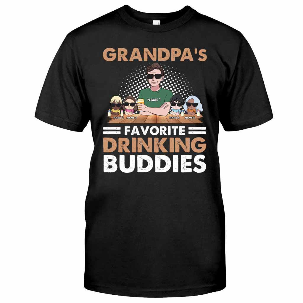 Grandpa's Favorite Drinking Buddies - Personalized Father's Day Kid Shirts