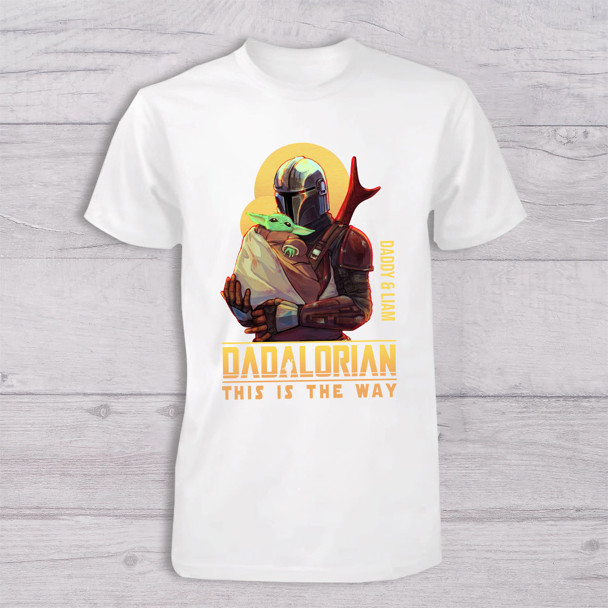 Dadalorian - Personalized The Force T-shirt And Baby Onesie