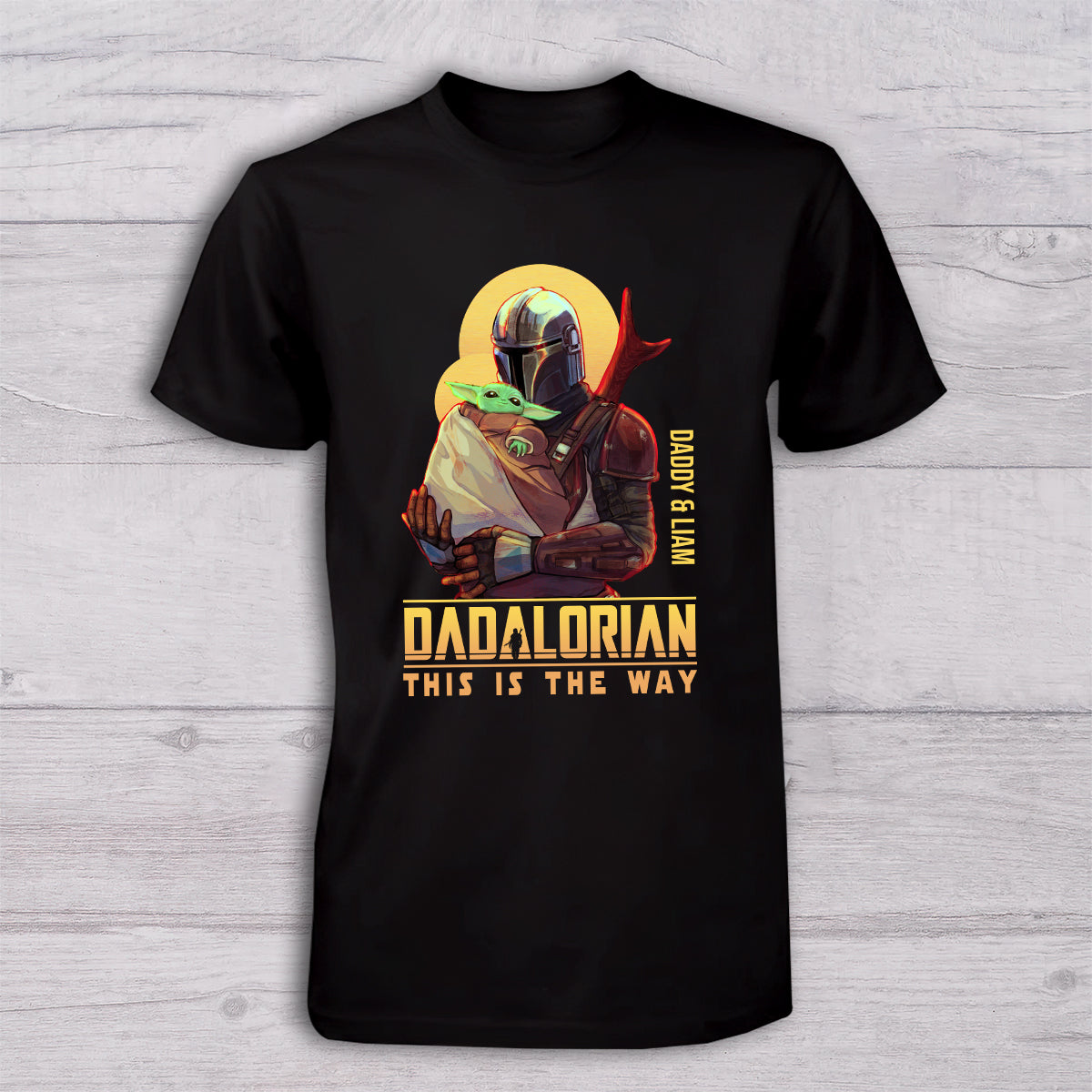 Dadalorian - Personalized The Force T-shirt And Baby Onesie