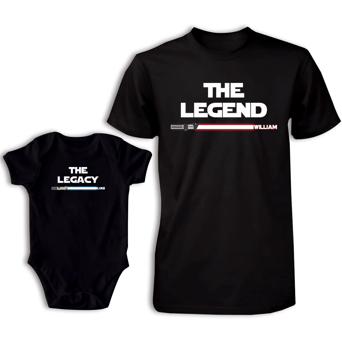 The Myth The Legend - Personalized Father T-shirt And Baby Onesie