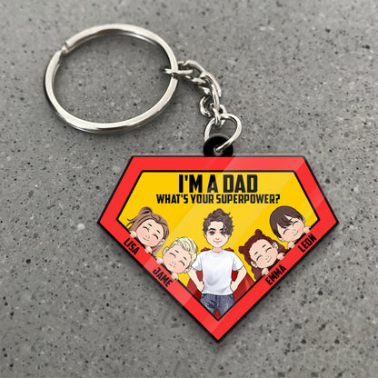 What's Your Superpower - Personalized Superhero Keychain (Printed On Both Sides)