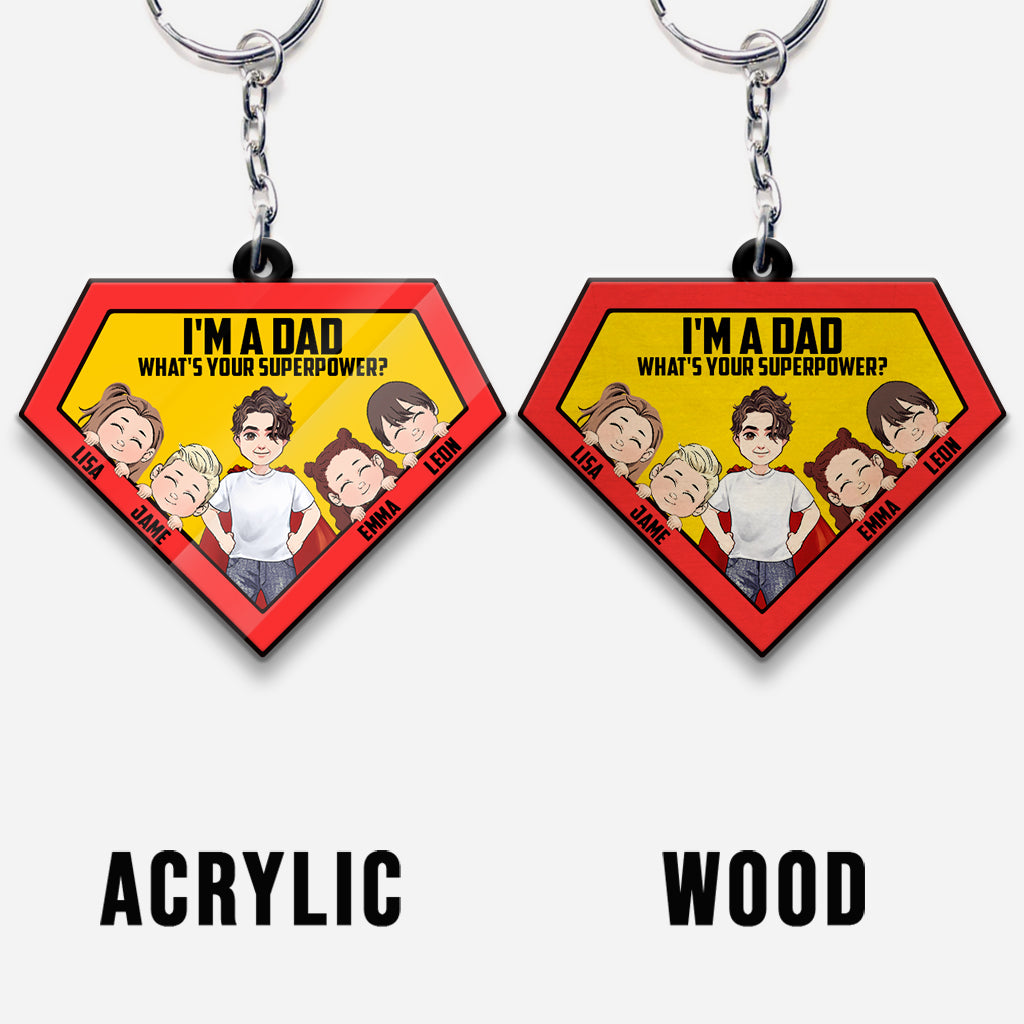 What's Your Superpower - Personalized Superhero Keychain (Printed On Both Sides)