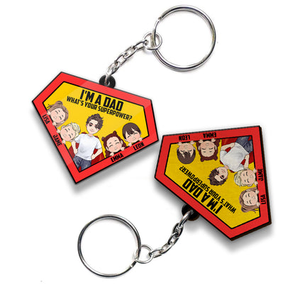 What's Your Superpower - Personalized Superhero Keychain (Printed On Both Sides)