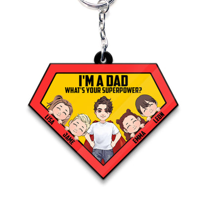 What's Your Superpower - Personalized Superhero Keychain (Printed On Both Sides)