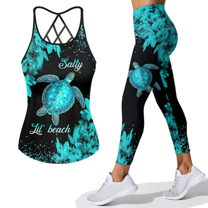 Salty Lil' Beach - Turtle Cross Tank Top and Leggings