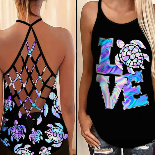 Love  - Turtle Cross Tank Top