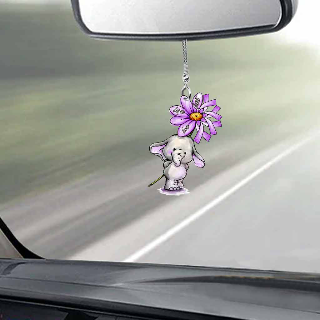 Faith Hope Love - Alzheimer Awareness Two-Sided Car Ornament