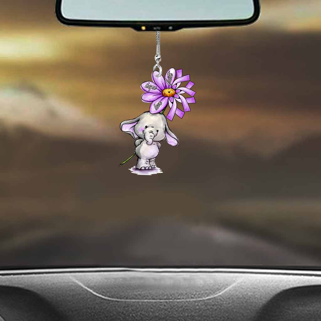 Faith Hope Love - Alzheimer Awareness Two-Sided Car Ornament