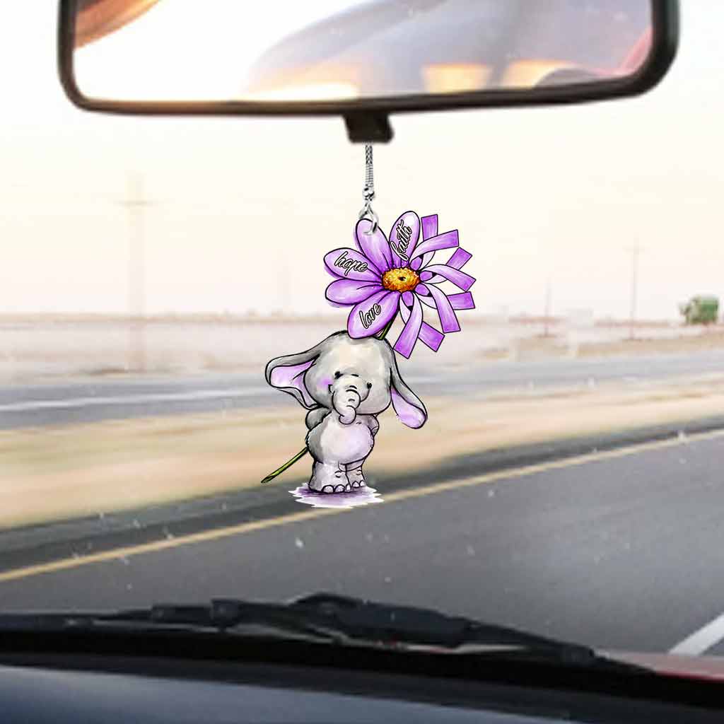 Faith Hope Love - Alzheimer Awareness Two-Sided Car Ornament