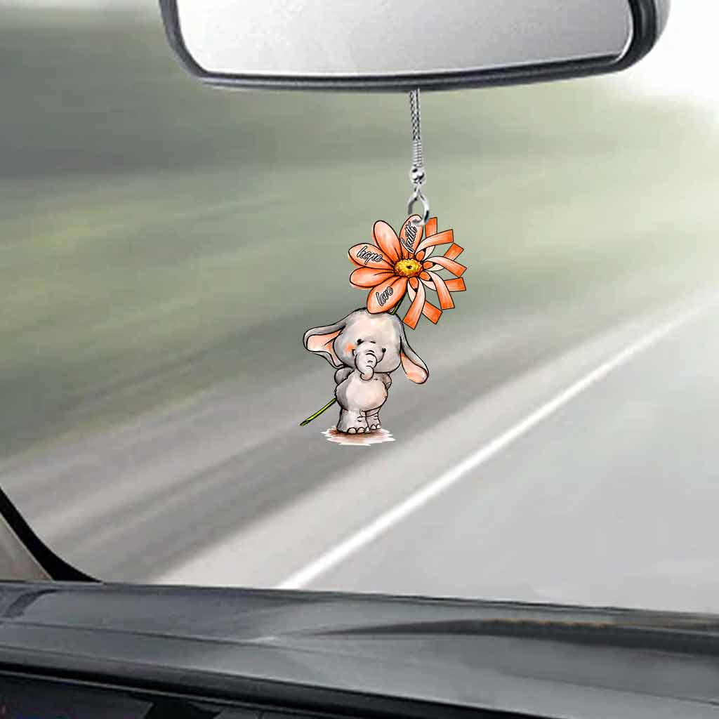 Faith Hope Love - Multiple Sclerosis Awareness Two-Sided Car Ornament