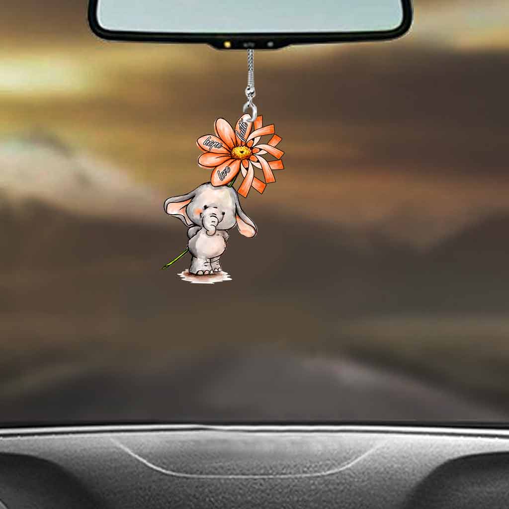 Faith Hope Love - Multiple Sclerosis Awareness Two-Sided Car Ornament