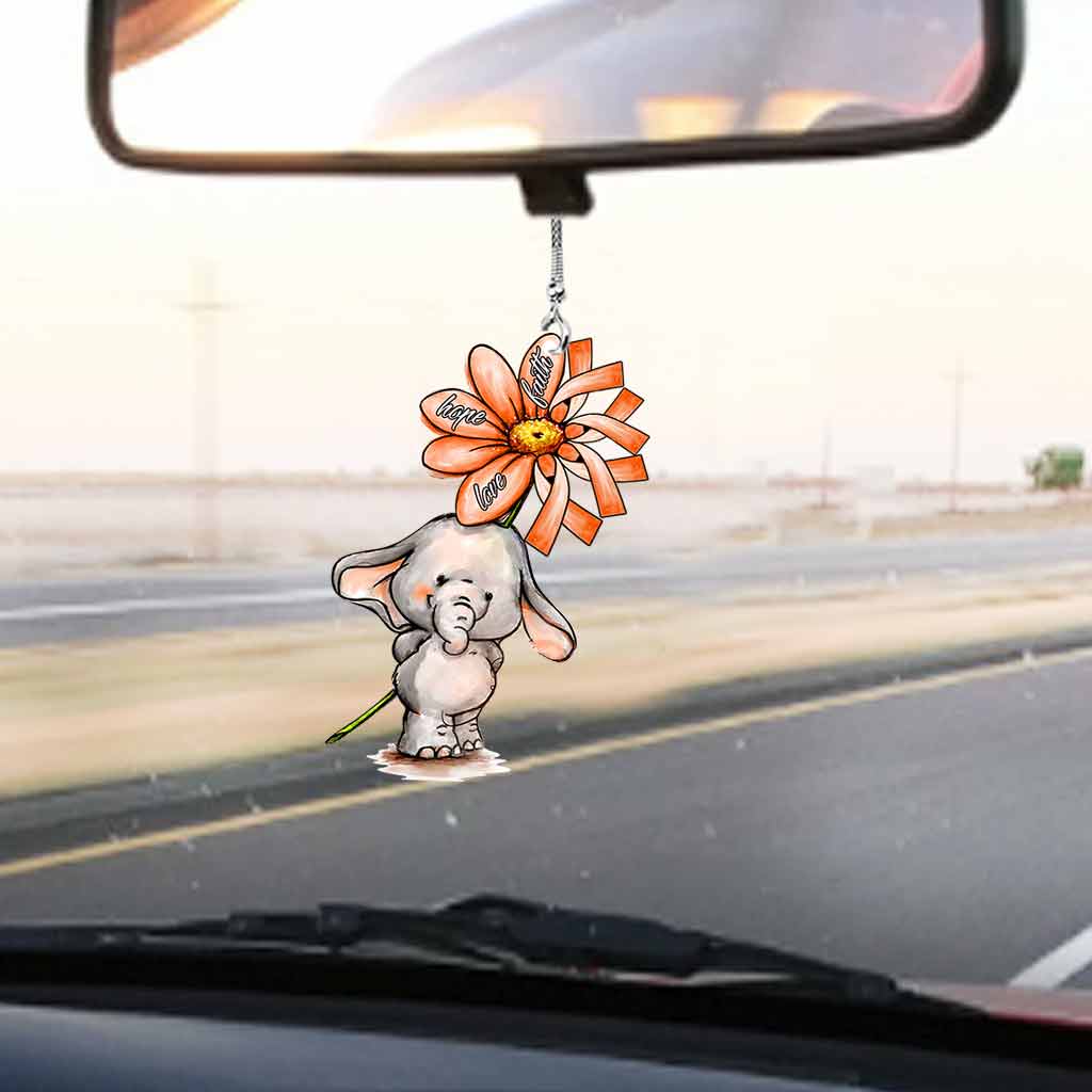 Faith Hope Love - Multiple Sclerosis Awareness Two-Sided Car Ornament