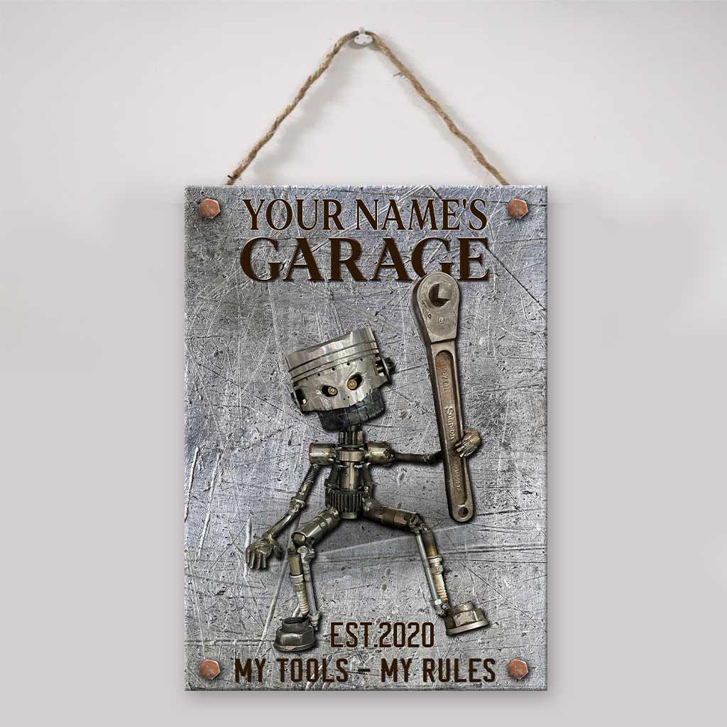 My Tools My Rules - Mechanic Personalized Rectangle Metal Sign