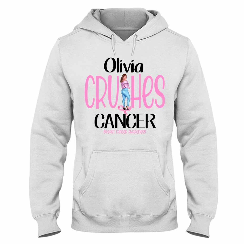 Crush Cancer - Breast Cancer Awareness Personalized T-shirt And Hoodie