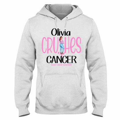 Crush Cancer - Breast Cancer Awareness Personalized T-shirt And Hoodie