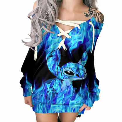 If You Kick Me - Ohana Off Shoulder Long Sleeve Dress