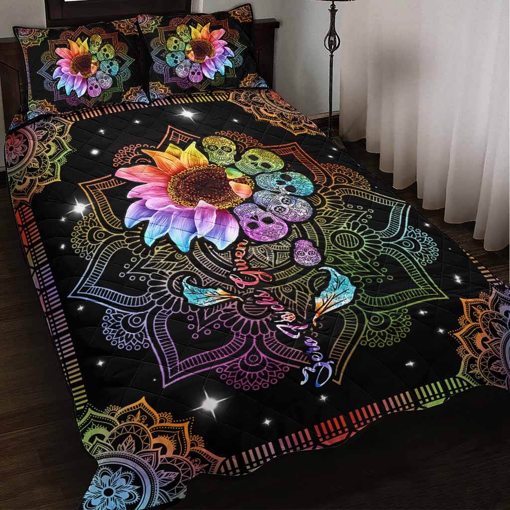 Zero Fcks Given - Skull Quilt Bed Set