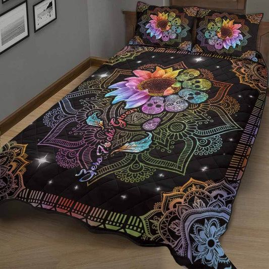 Zero Fcks Given - Skull Quilt Bed Set