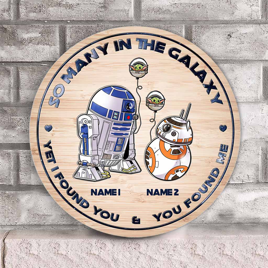 So Many In The Galaxy - Personalized The Force Round Wood Sign