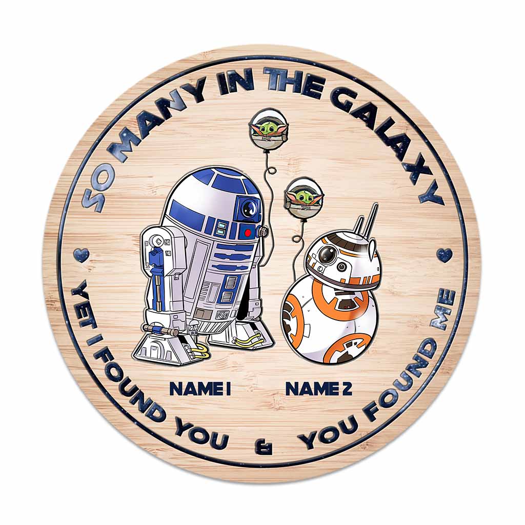 So Many In The Galaxy - Personalized The Force Round Wood Sign