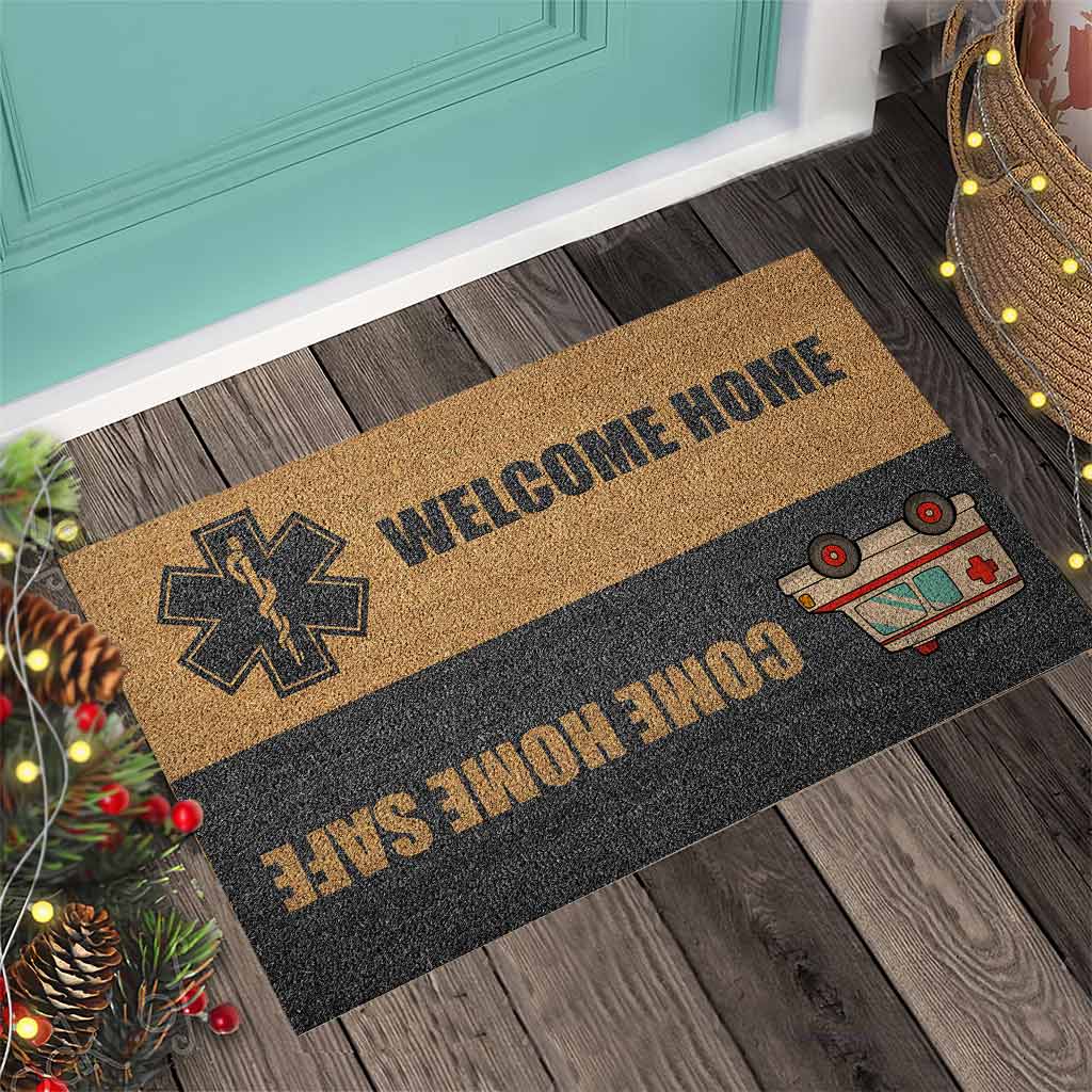 Come Home Safe - EMT Coir Pattern Print Doormat