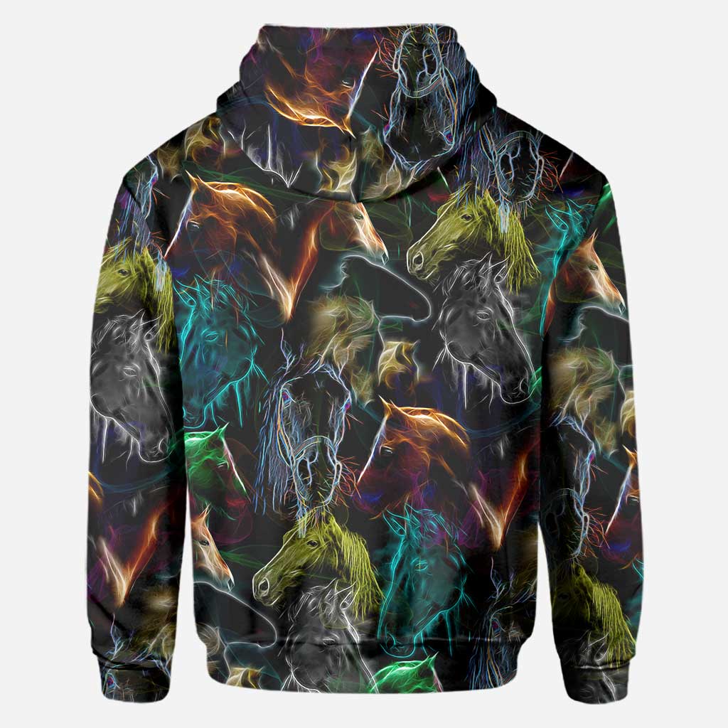 Neon Horse Fan - All Over T-shirt and Hoodie