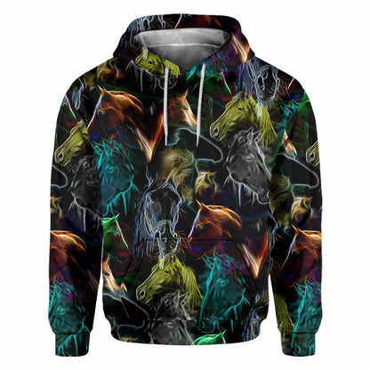 Neon Horse Fan - All Over T-shirt and Hoodie