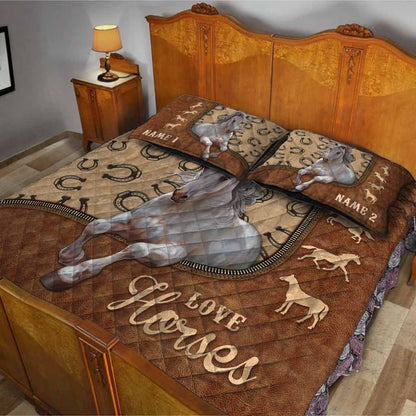 Love Horses - Personalized Quilt Set