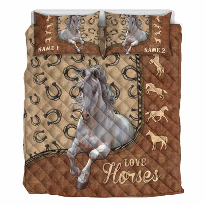 Love Horses - Personalized Quilt Set