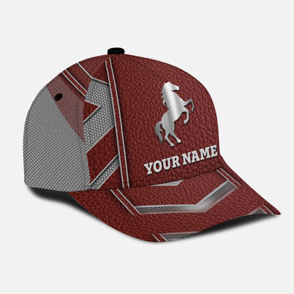 Love Horses -  Personalized Classic Cap With Metal Pattern Print