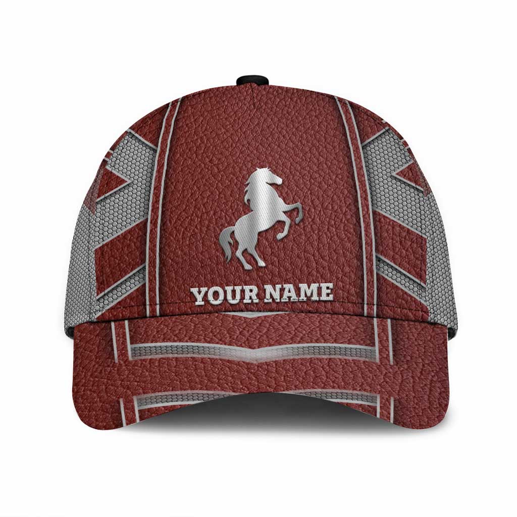 Love Horses -  Personalized Classic Cap With Metal Pattern Print