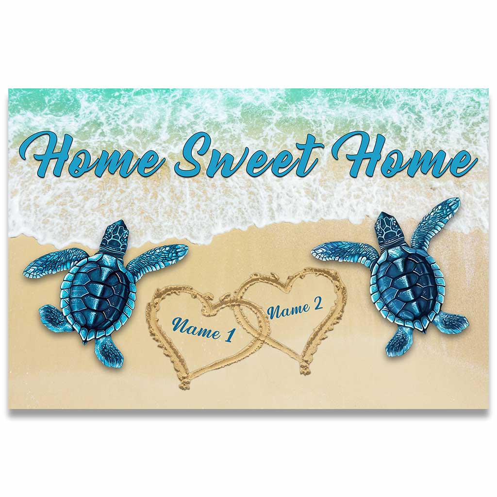 Home Sweet Home - Personalized Turtle Doormat