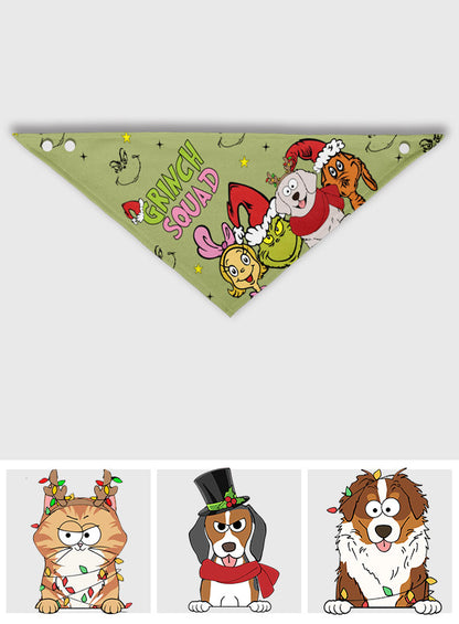 Green Squad With Dog Cat - Personalized Dog Pet Bandana