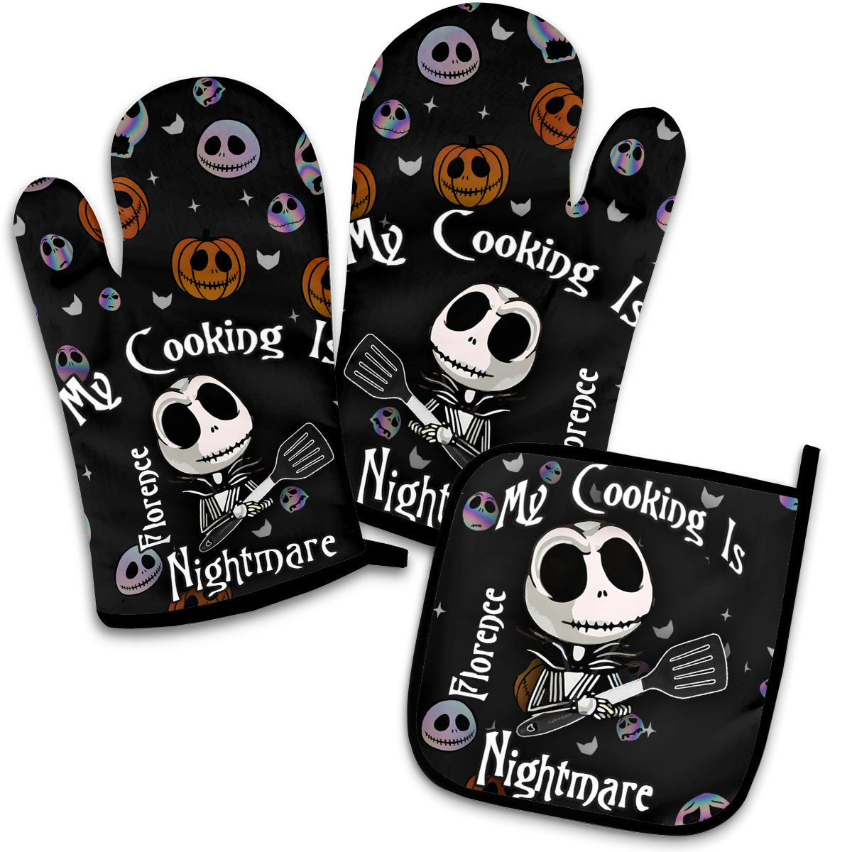 My Cooking Is Nightmare - Personalized Nightmare Oven Mitts & Pot Holder Set