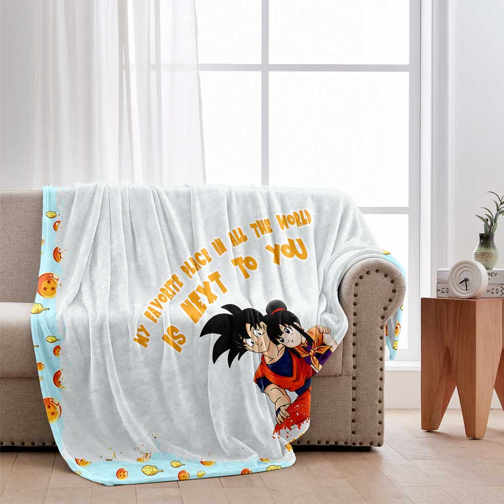 My Favorite Place In All The World Is Next To You - Personalized Couple Seven Balls Blanket