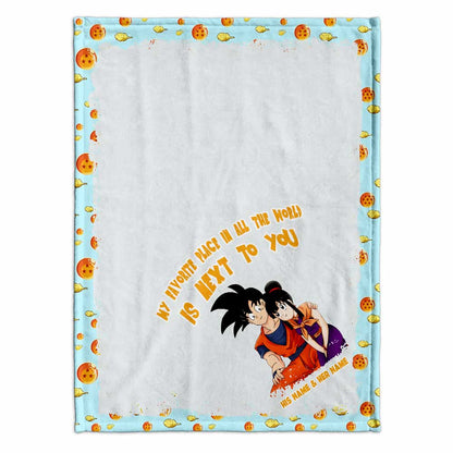 My Favorite Place In All The World Is Next To You - Personalized Couple Seven Balls Blanket