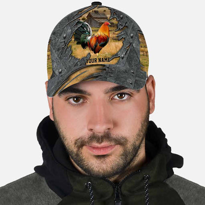 Rooster - Chicken Personalized Cap With Printed Vent Holes