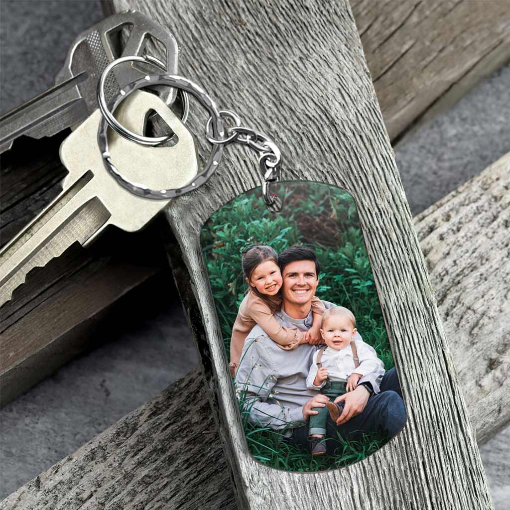 Drive Safe I Need You Here With Me - Personalized Father's Day Stainless Steel Keychain