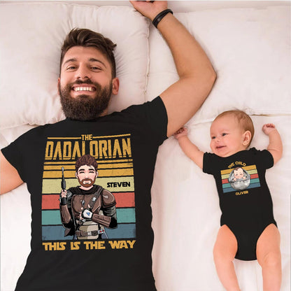 The Dad The Child - Personalized The Force T-shirt And Baby Onesie