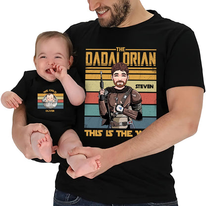 The Dad The Child - Personalized The Force T-shirt And Baby Onesie