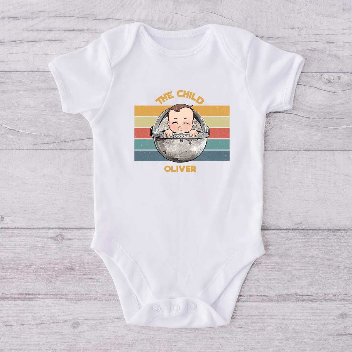 The Dad The Child - Personalized The Force T-shirt And Baby Onesie