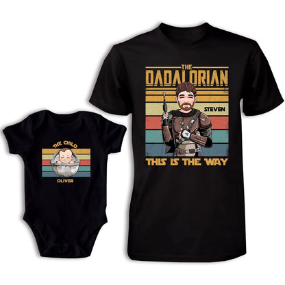 The Dad The Child - Personalized The Force T-shirt And Baby Onesie