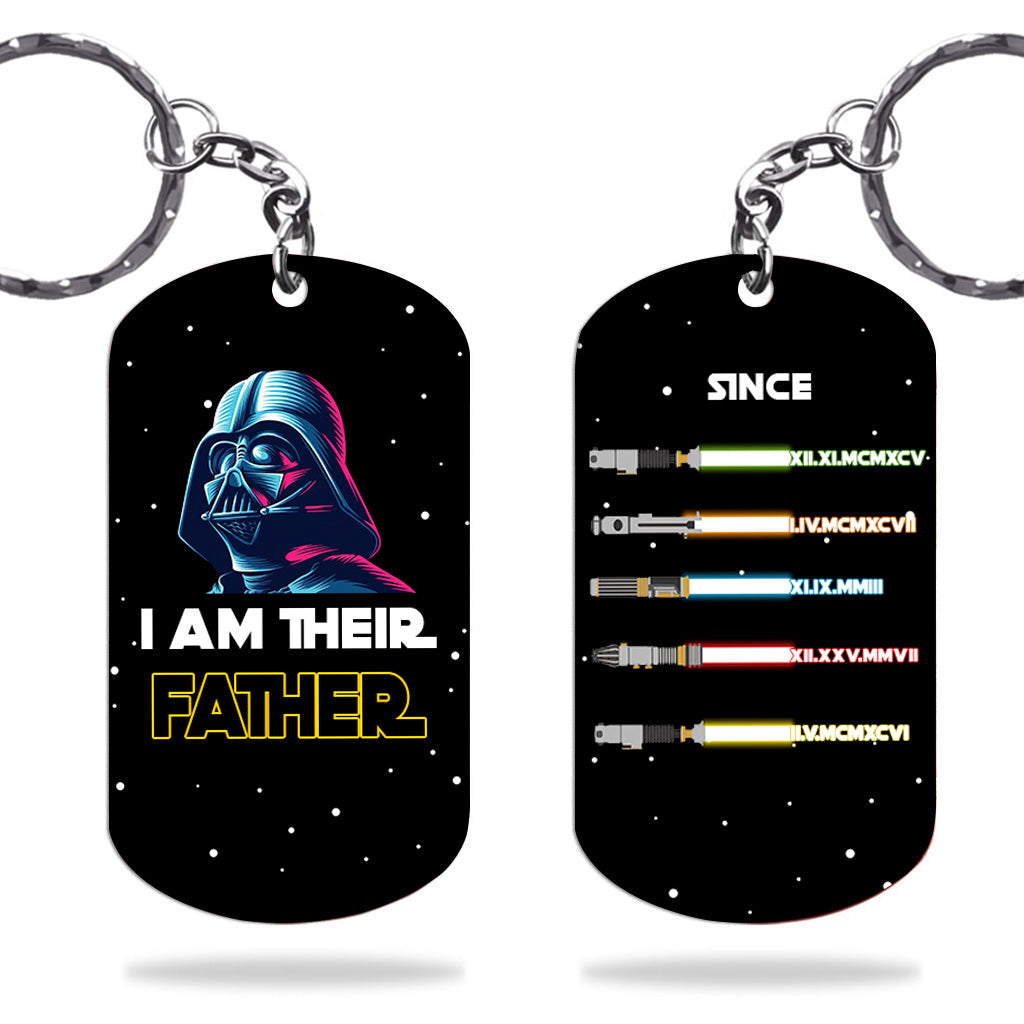 I Am Their Father - Personalized The Force Stainless Steel Keychain